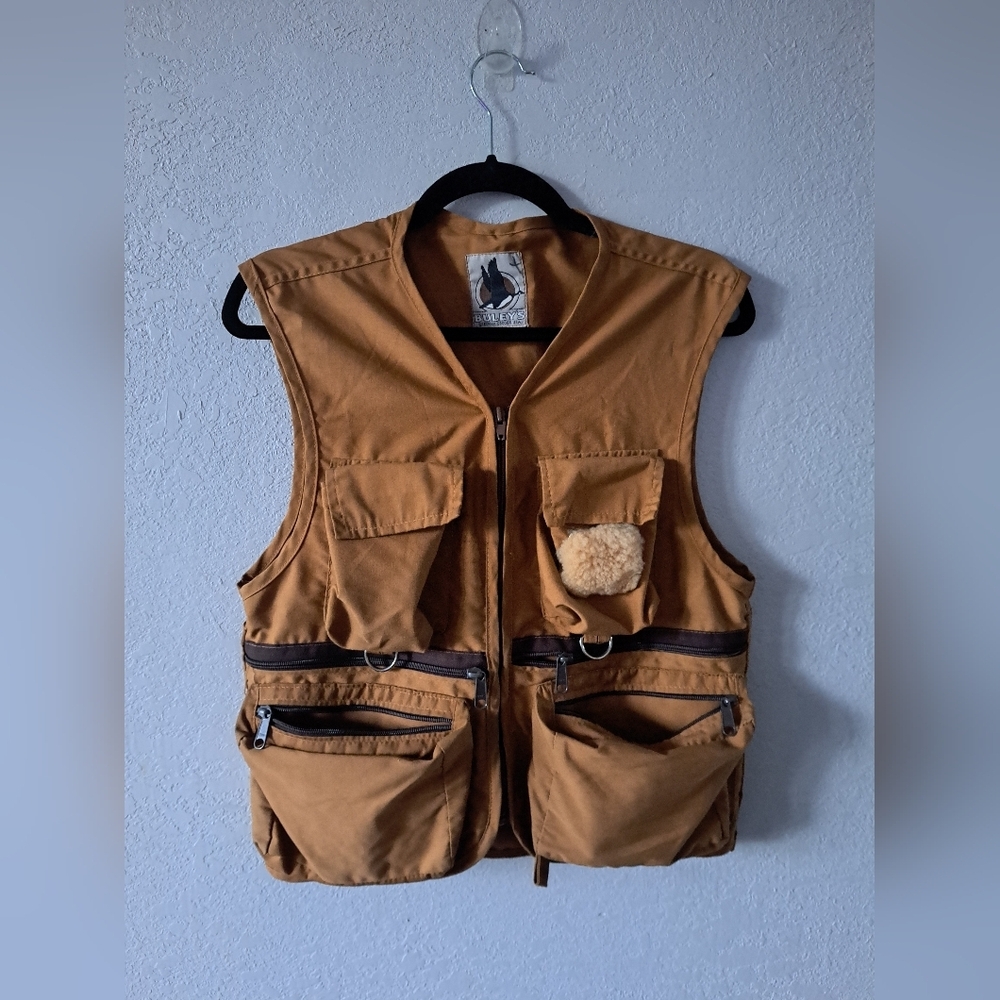 Brown Utility Vest with Multiple Pockets